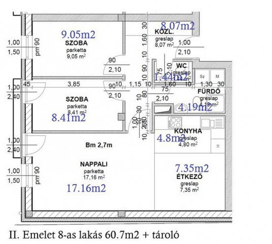 Eladó téglalakás, Érden 75.99 M Ft, 3 szobás
