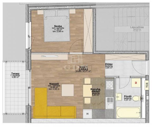 Eladó téglalakás, Budapesten, XIII. kerületben 77.4 M Ft