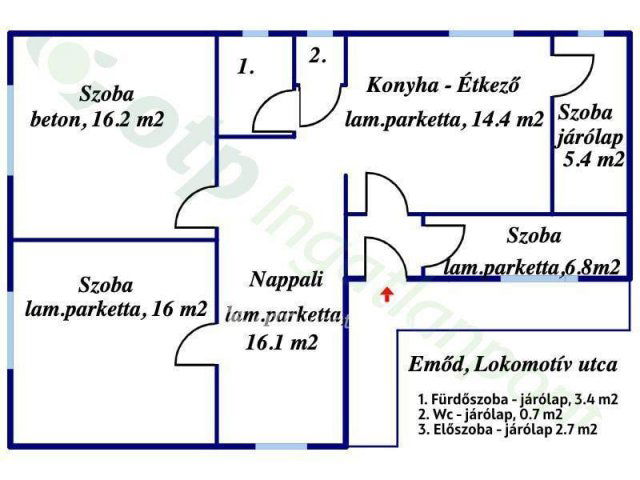 Eladó családi ház, Emődön 19.9 M Ft, 5 szobás