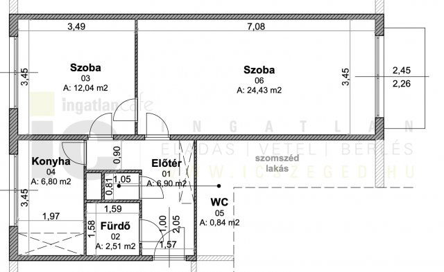 Eladó panellakás, Szegeden, Bimbó utcában 43.8 M Ft, 2 szobás