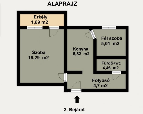 Eladó téglalakás, Rudabányán 16.5 M Ft, 1+1 szobás
