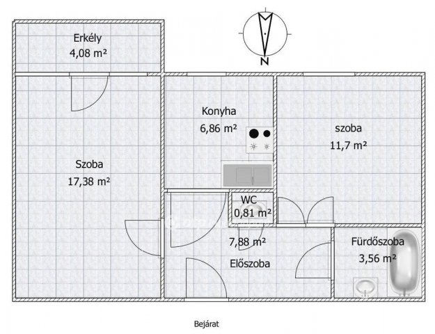 Eladó panellakás, Mohácson 30.5 M Ft, 2 szobás