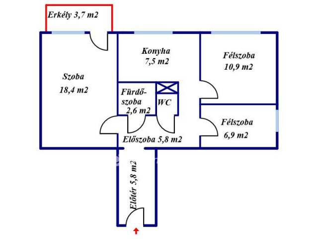 Eladó panellakás, Miskolcon 33.7 M Ft, 1+2 szobás
