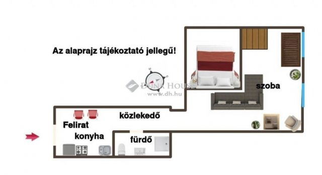 Eladó téglalakás, Budapesten, IX. kerületben 53.5 M Ft, 1 szobás