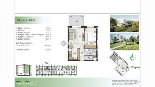 Eladó téglalakás, Debrecenben 62.556 M Ft, 2 szobás