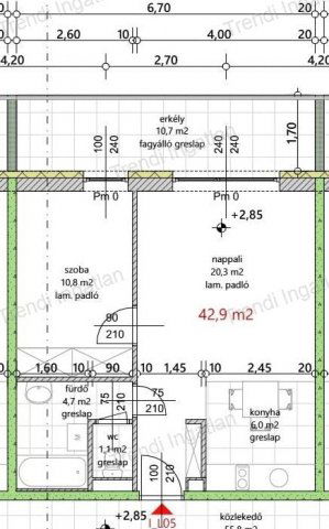 Eladó téglalakás, Győrött 44.482 M Ft, 2 szobás