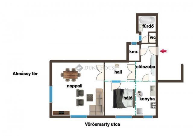 Eladó téglalakás, Budapesten, VII. kerületben, Almássy téren