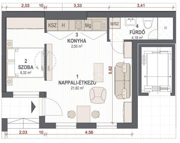 Eladó téglalakás, Budapesten, VI. kerületben 72 M Ft, 1+1 szobás