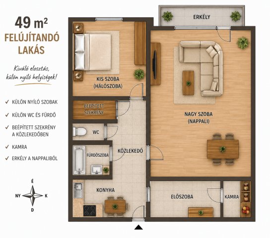 Eladó téglalakás, Debrecenben, Gáborjáni Szabó Kálmán utcában