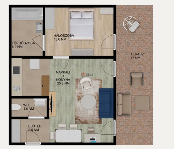 Eladó téglalakás, Gárdonyban 61.9 M Ft, 2 szobás