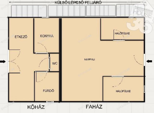 Eladó nyaraló, Leányfaluban 45 M Ft, 3 szobás