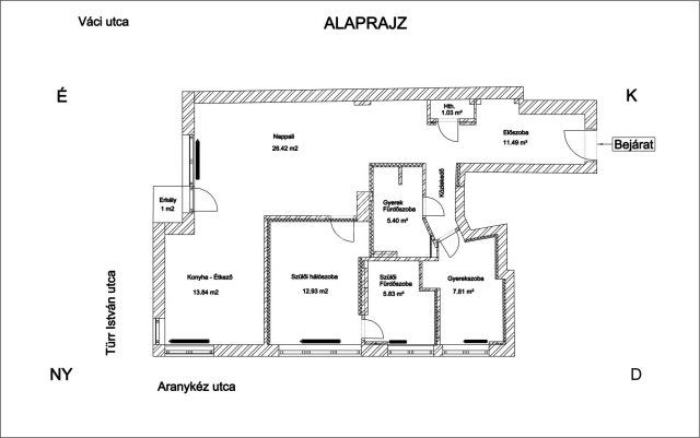 Eladó téglalakás, Budapesten, V. kerületben 249.9 M Ft, 3 szobás
