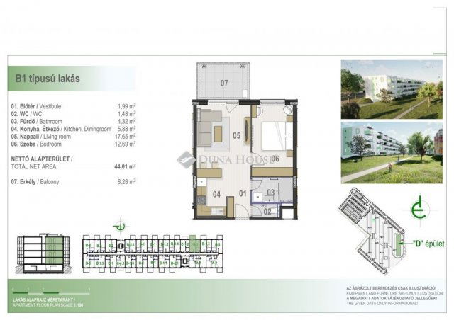 Eladó téglalakás, Debrecenben 62.595 M Ft, 2 szobás