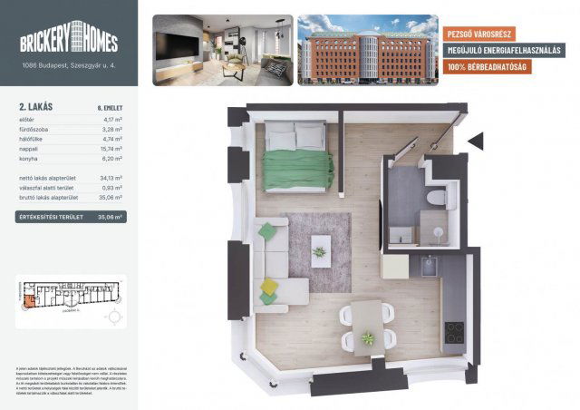 Eladó téglalakás, VIII. kerületben, Szeszgyár utcában