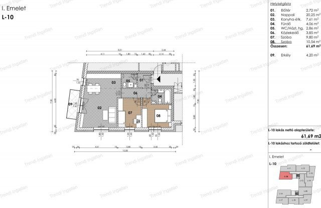 Eladó téglalakás, Győrött 59.006 M Ft, 3 szobás