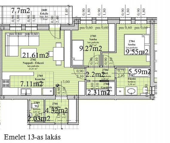 Eladó téglalakás, Érden 87.62 M Ft, 3 szobás