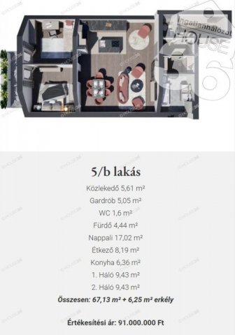 Eladó téglalakás, Kecskeméten 91 M Ft, 3 szobás