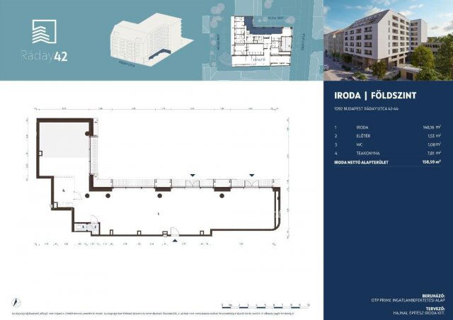 Eladó iroda, Budapesten, IX. kerületben 240 M Ft