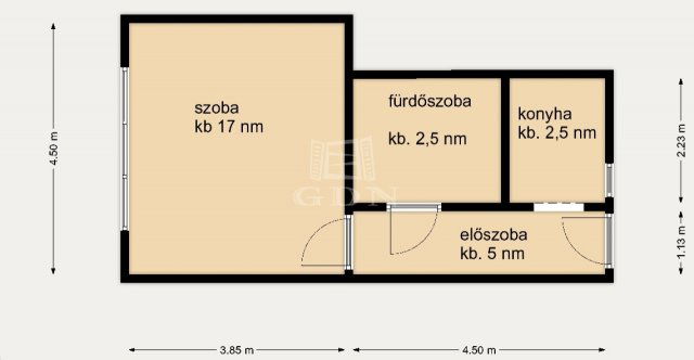 Eladó téglalakás, Budapesten, XV. kerületben 33.9 M Ft, 1 szobás