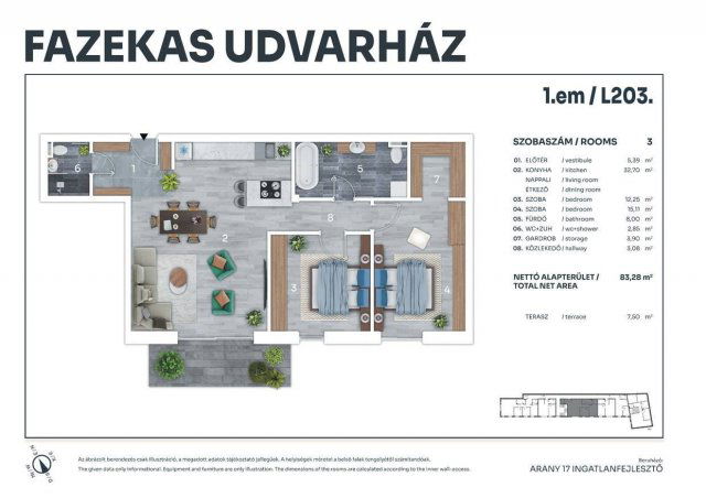 Eladó téglalakás, Tatán, Fazekas utcában 130.5 M Ft, 3 szobás