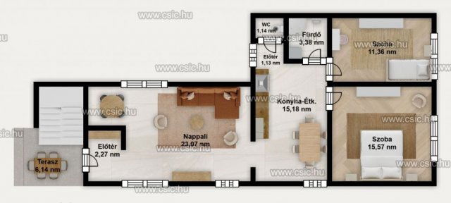 Eladó téglalakás, Vácon 89 M Ft, 2+1 szobás