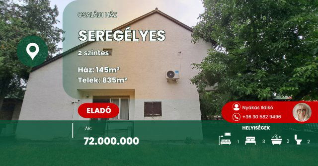 Eladó családi ház, Seregélyesen 72 M Ft, 4 szobás