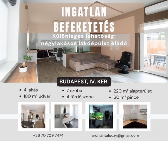 Eladó családi ház, Budapesten, IV. kerületben 250 M Ft, 7 szobás