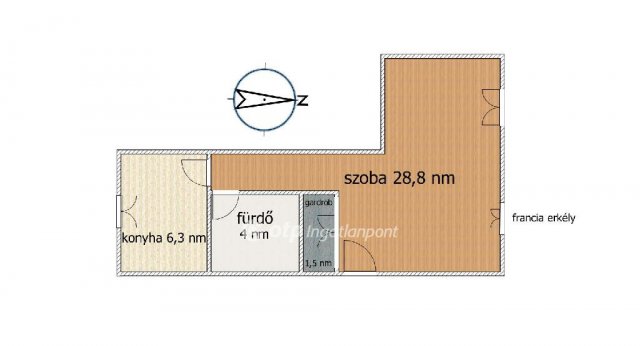 Eladó téglalakás, Szigetszentmiklóson 48.9 M Ft, 1 szobás