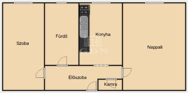Eladó téglalakás, Pétfürdőn 30 M Ft, 2 szobás
