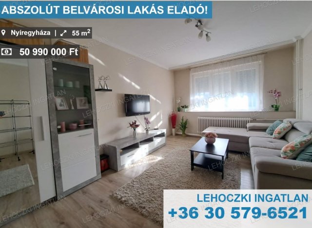 Eladó téglalakás, Nyíregyházán 50.99 M Ft, 2 szobás