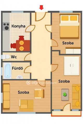 Eladó téglalakás, Szekszárdon 36.9 M Ft, 1+2 szobás