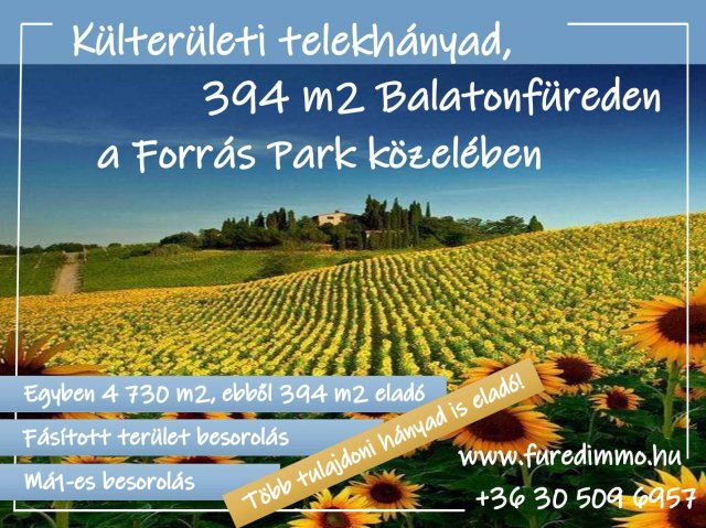 Eladó telek, Balatonfüreden 1.49 M Ft / költözzbe.hu