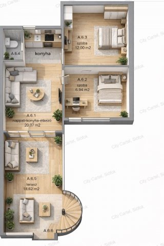 Eladó téglalakás, Balatonbogláron 54.9 M Ft, 3 szobás