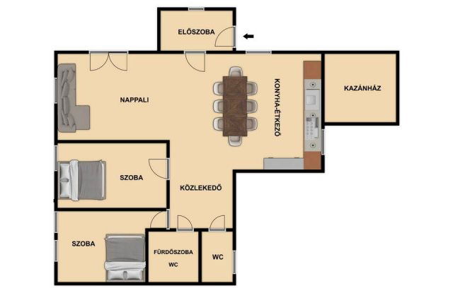 Eladó téglalakás, Pogányon 80.4 M Ft, 3 szobás