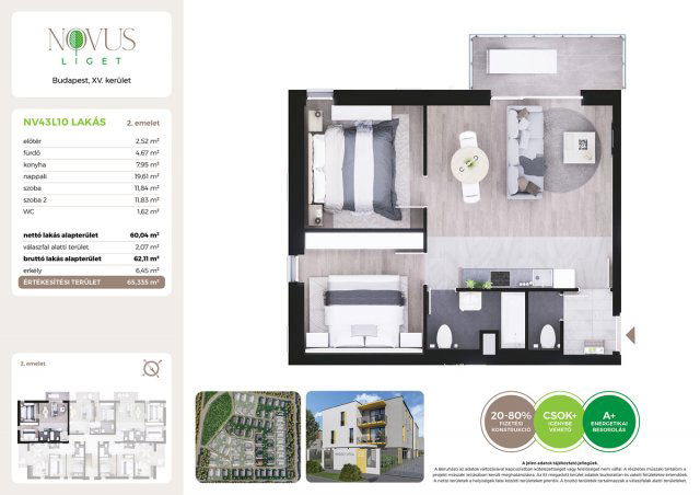 Eladó téglalakás, Budapesten, XV. kerületben, Kékszilva utcában