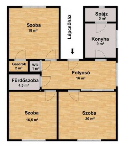 Eladó téglalakás, Miskolcon 44.9 M Ft, 3 szobás