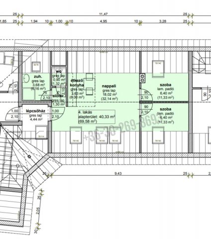 Eladó téglalakás, Hajdúböszörményen 61.9 M Ft, 3 szobás