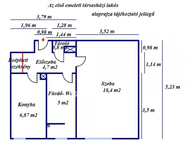 Eladó téglalakás, Szolnokon 32.9 M Ft, 1 szobás