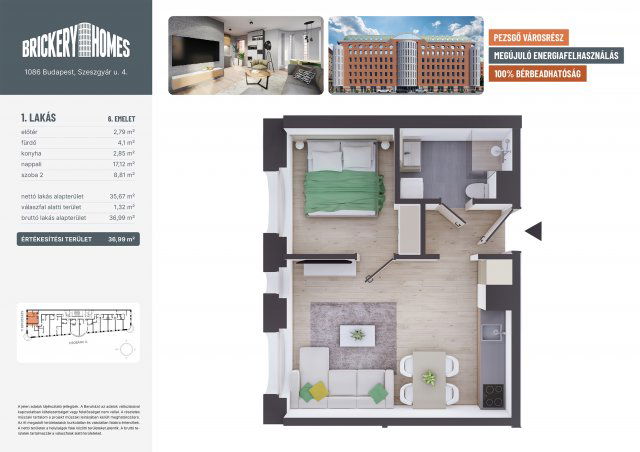 Eladó téglalakás, VIII. kerületben, Szeszgyár utcában