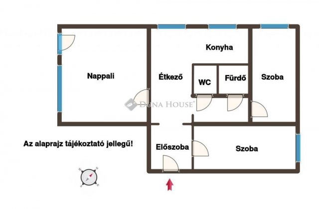 Eladó panellakás, Pápán 36.9 M Ft, 3 szobás