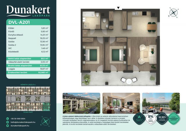 Eladó téglalakás, Vácon, Németh László utcában 95.79 M Ft