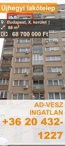 Eladó panellakás, Budapesten, X. kerületben 68.7 M Ft, 3 szobás