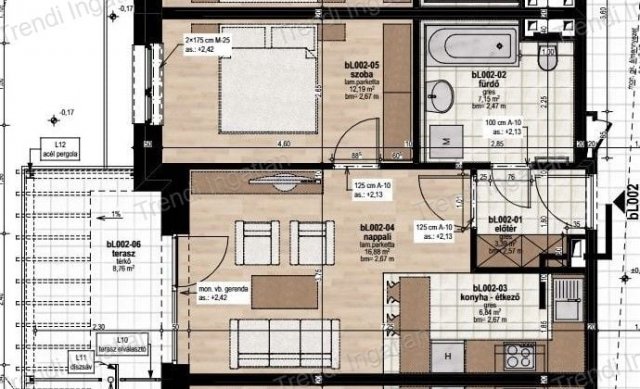 Eladó téglalakás, Veszprémben 54.49 M Ft, 2 szobás