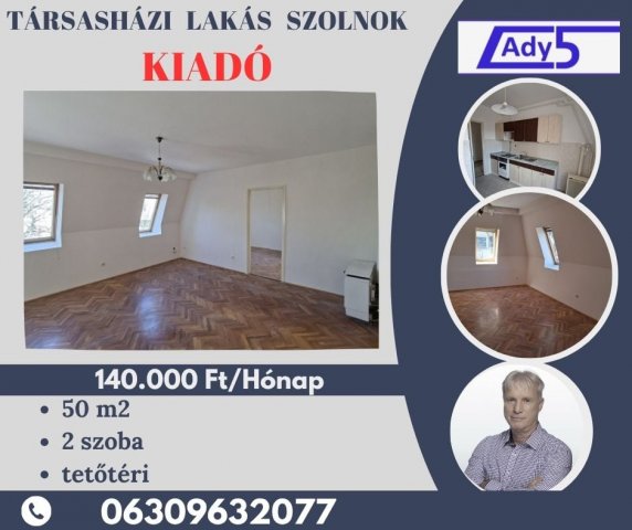 Kiadó téglalakás, albérlet, Szolnokon 140 E Ft / hó, 2 szobás