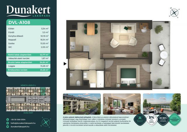 Eladó téglalakás, Vácon, Németh László utcában 67.99 M Ft