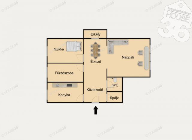 Eladó téglalakás, Kecskeméten 55.8 M Ft, 2 szobás