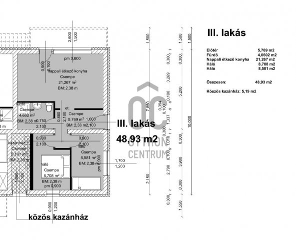 Eladó téglalakás, Szentendrén 58 M Ft, 3 szobás