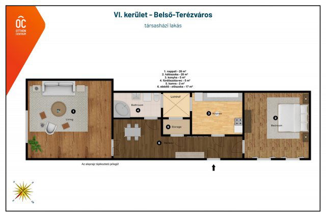Eladó téglalakás, Budapesten, VI. kerületben 99.9 M Ft, 2 szobás