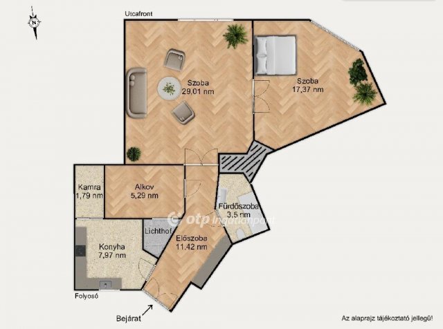 Eladó téglalakás, Budapesten, IX. kerületben 89.9 M Ft, 2 szobás