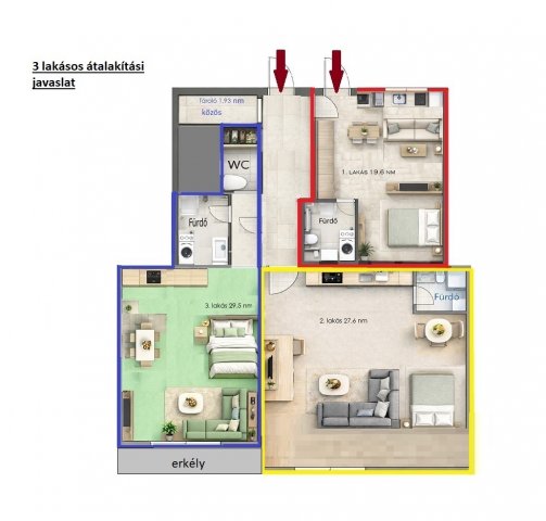 Eladó téglalakás, Budapesten, VIII. kerületben 82.5 M Ft